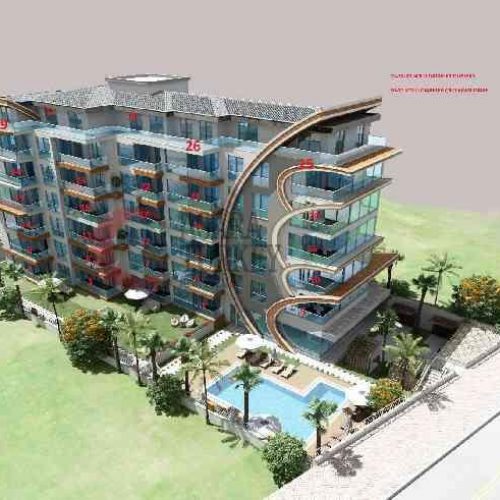 آپارتمان در پروژه جدید در۲۰ متری ساحل کستل, آلانیا, ترکیه